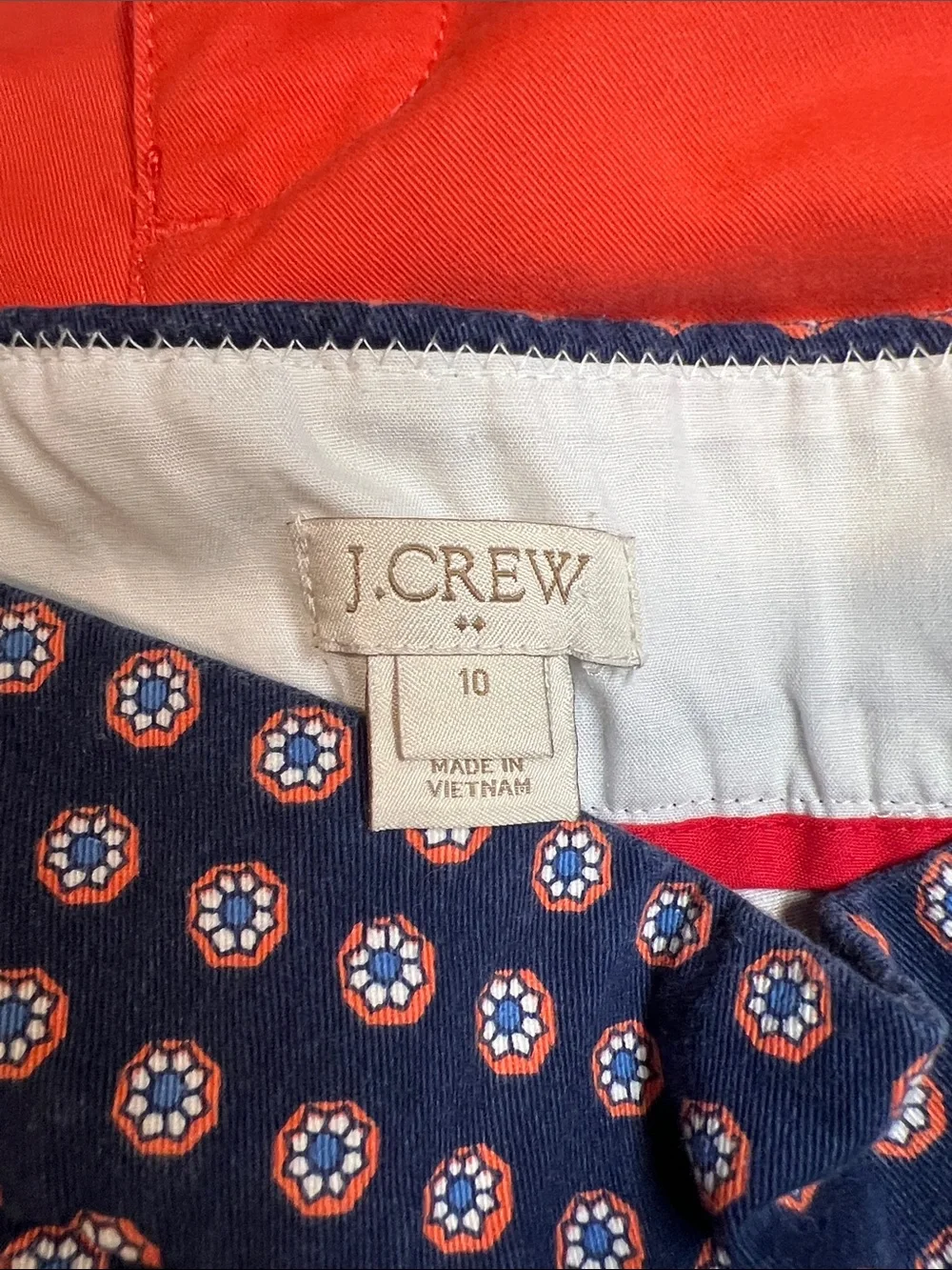 J. Crew Women's Orange & Navy AND  Banana Republic orange Flat Front Shorts